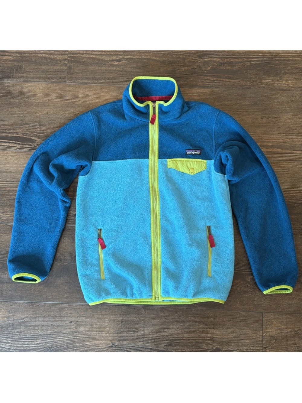 Patagonia Synchilla Fleece Full Zip Women's Blue Green Two Tone Retro Jacket S